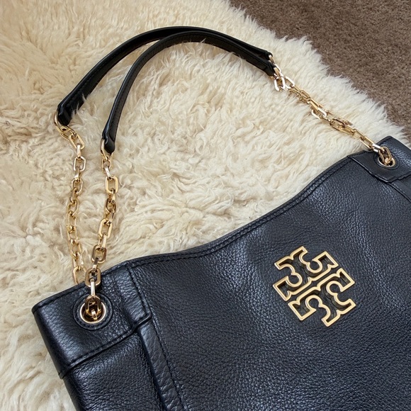 Tory Burch Britten Small Black Leather Bag - Picture 7 of 10